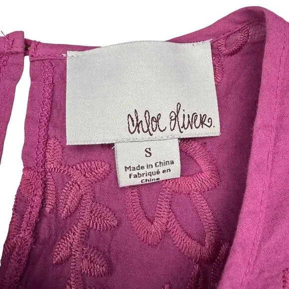 CHLOE OLIVER Anthropologie Lace Embroidered Bell Sleeve Blouse Size Small - Picture 7 of 9